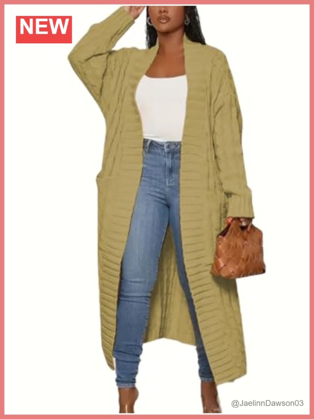 Long Ribbed Knit Open Front Duster Cardigan Sweater